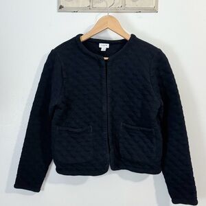 J. Crew Black Quilted Bomber Jacket
